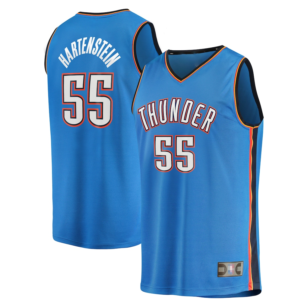 Yuxns OC.Thunder #55 Isaiah Hartenstein Blue Fast Break Replica Player Stitched Jerseys - Icon Edition