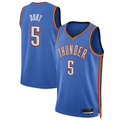 Yuxns OC.Thunder #5 Luguentz Dort Blue Swingman Player Stitched Jerseys - Icon Edition