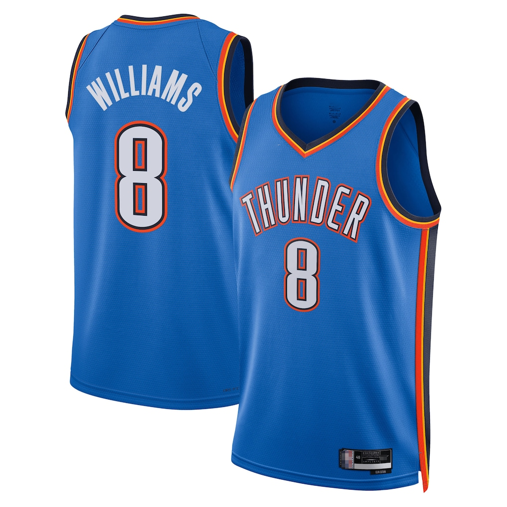 Yuxns OC.Thunder #8 Jared McCain Blue Swingman Stitched Jerseys - Icon Edition