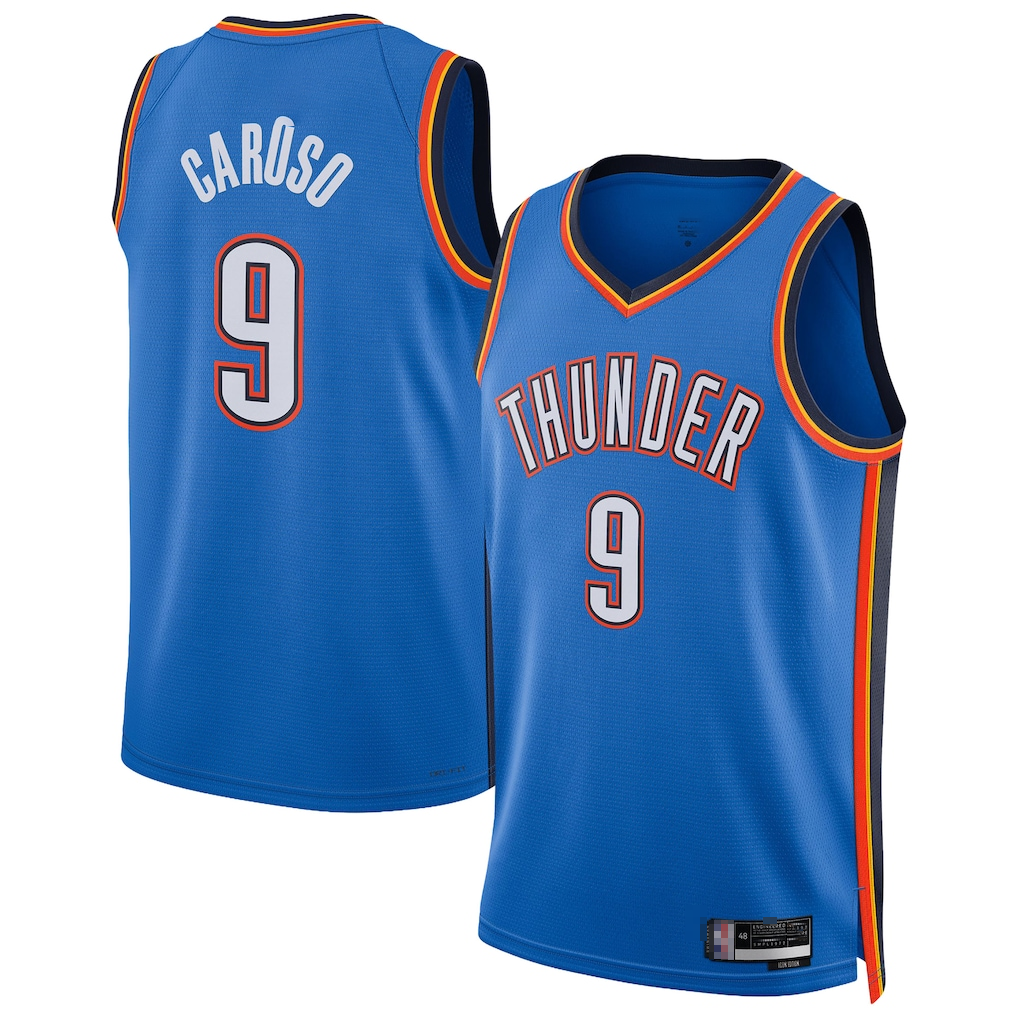 Yuxns OC.Thunder #9 Alex Caruso Blue Swingman Stitched Jerseys - Icon Edition