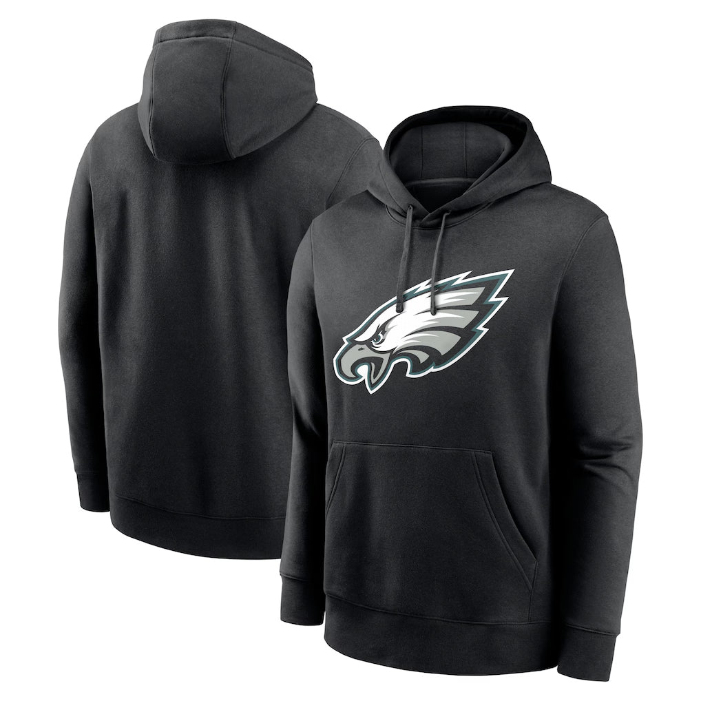 Yuxns P.Eagles Black LOGO Pullover Hoodies Home Game Stitched Jerseys