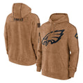 YuxnsP.Eagles Brown Salute to Service Pullover Hoodies Limited Game Blank Player Stitched Jerseys