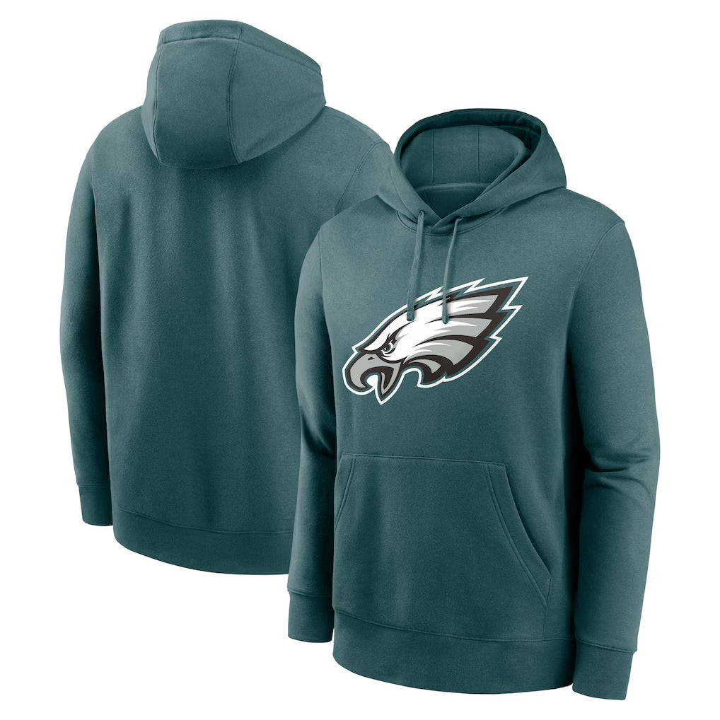 Yuxns P.Eagles Midnight Green Performance Pullover Hoodies Home Game Blank Player Stitched Jerseys
