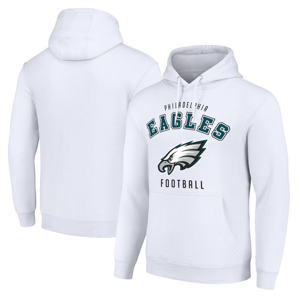 Yuxns P.Eagles White Pullover Hoodies Home Game Blank Player Stitched Jerseys