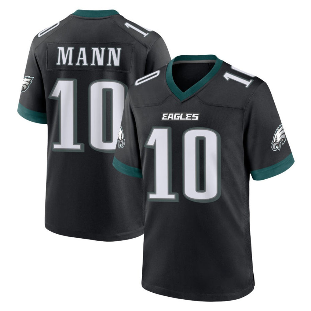 Yuxns P.Eagles #10 Braden Mann Player Black Game Home Stitched Jerseys