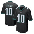 Yuxns P.Eagles #10 Braden Mann Player Black Home Game Stitched Jerseys