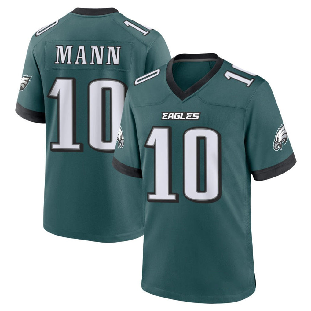 Yuxns P.Eagles #10 Braden Mann Player Green Home Game Stitched Jerseys