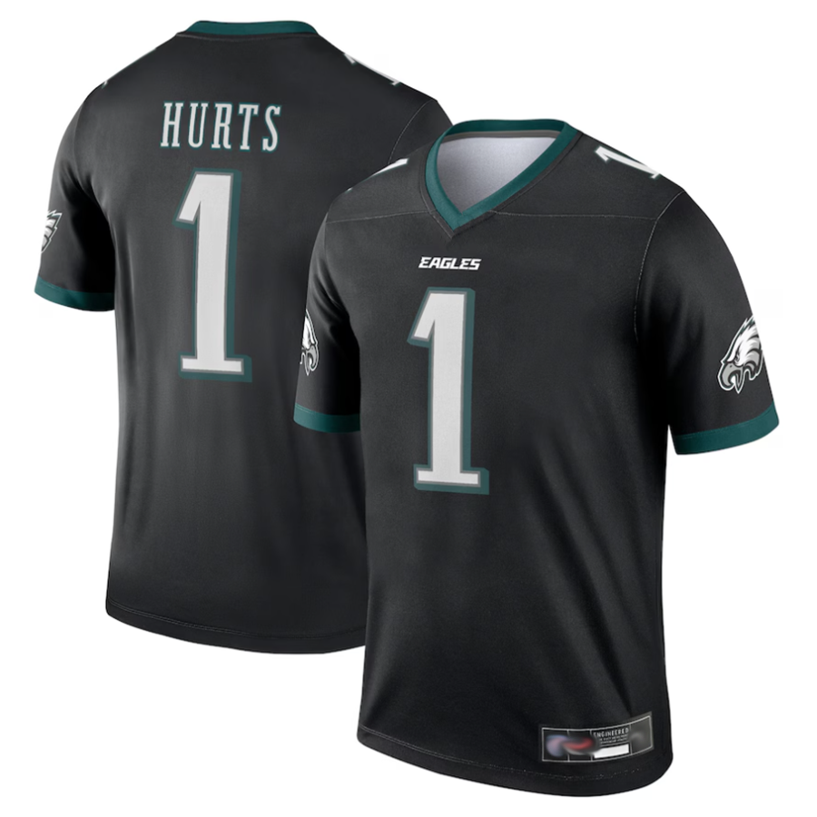 Yuxns P.Eagles #1 Jalen Hurts Player Black Legend Baseball Stitched Jerseys