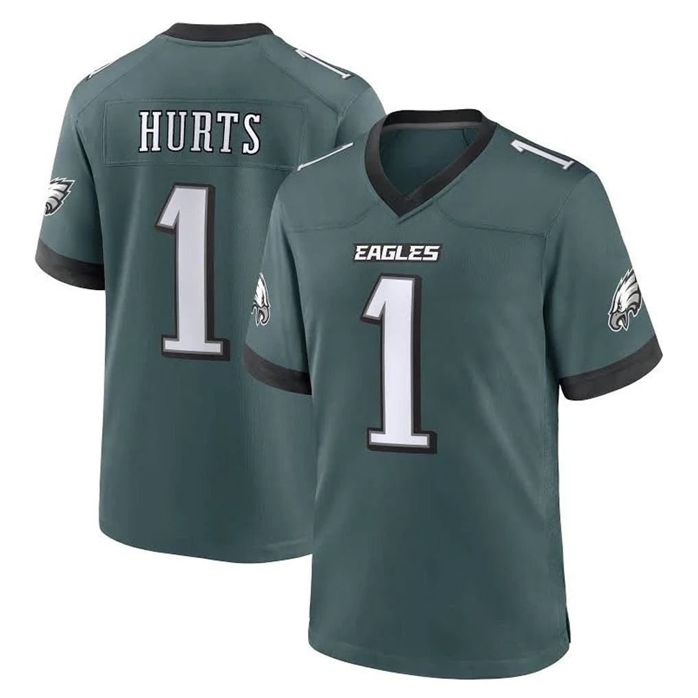 Yuxns P.Eagles #1 Jalen Hurts Player Green Home Game Stitched Jerseys