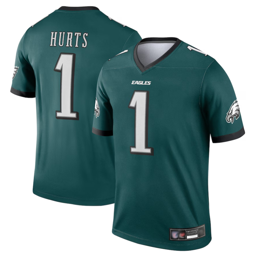 Yuxns P.Eagles #1 Jalen Hurts Player Green Team Legend Baseball Stitched Jerseys