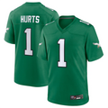 Yuxns P.Eagles #1 Jalen Hurts Player Kelly Green Game Baseball Stitched Jerseys