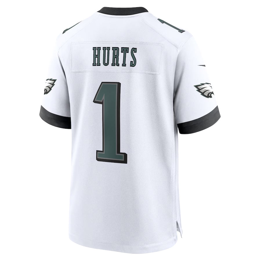 Yuxns P.Eagles #1 Jalen Hurts Player White Home Game Stitched Jerseys