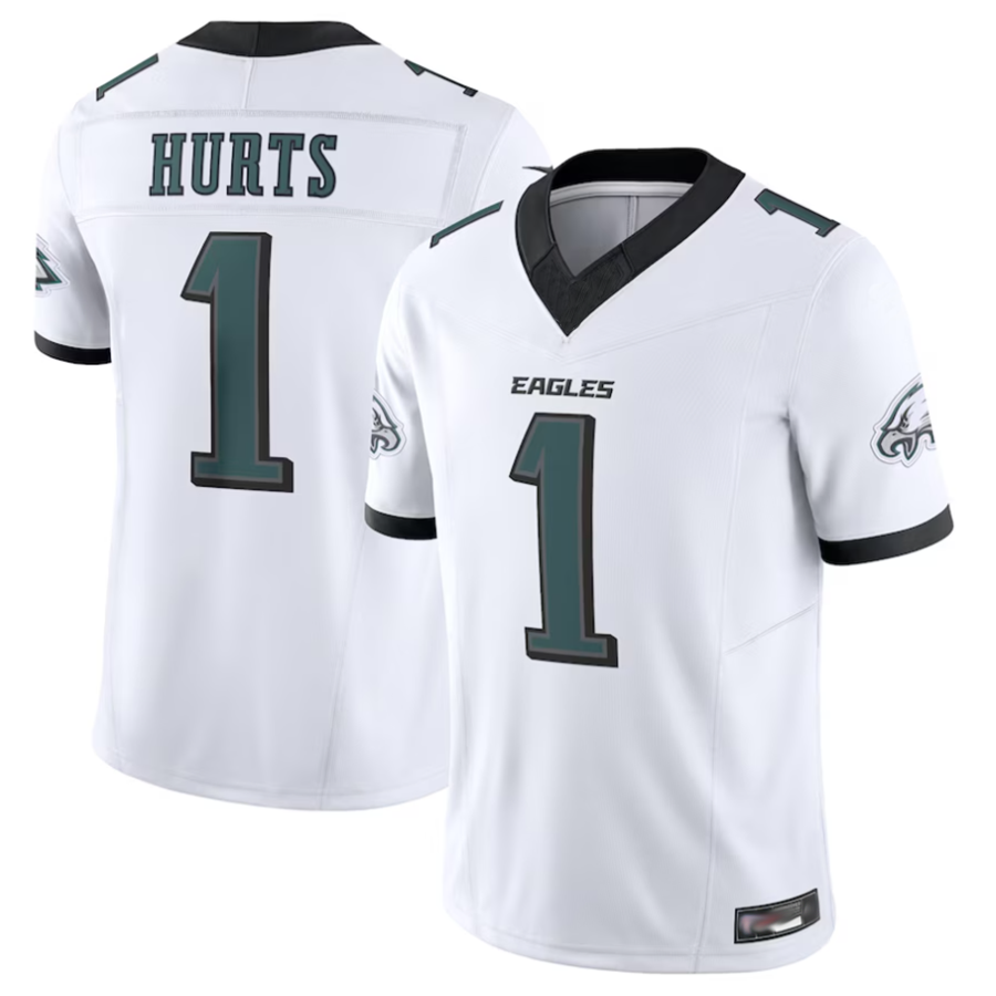 Yuxns P.Eagles #1 Jalen Hurts Player White Vapor F.U.S.E. Limited Baseball Stitched Jerseys