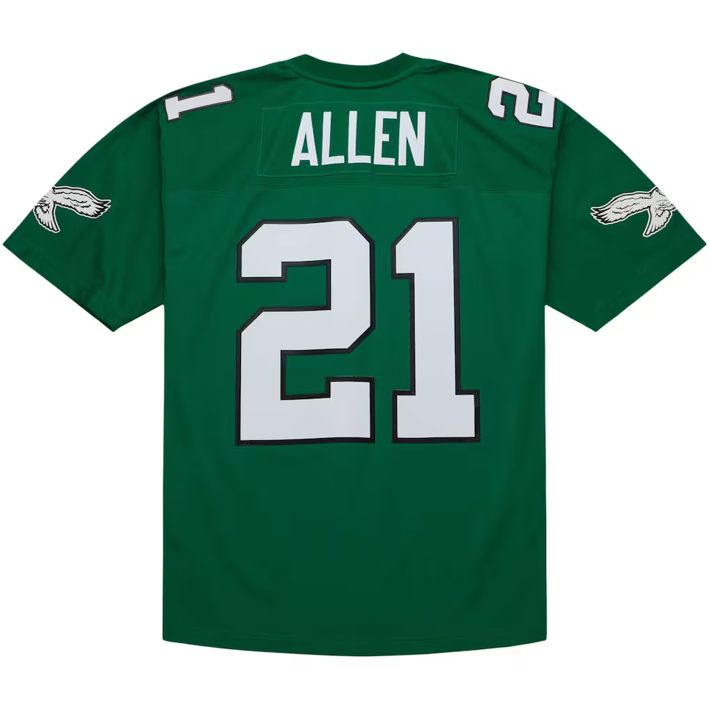 Yuxns P.Eagles #21 Eric Allen Mitchell & Ness Kelly Green Legacy Replica Puhic Stitched Jerseys