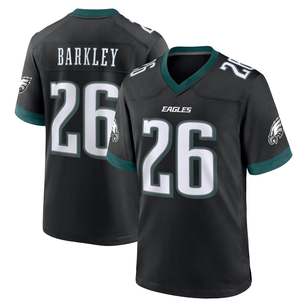 Yuxns P.Eagles #26 Saquon Barkley Player Black Game Home Stitched Jerseys