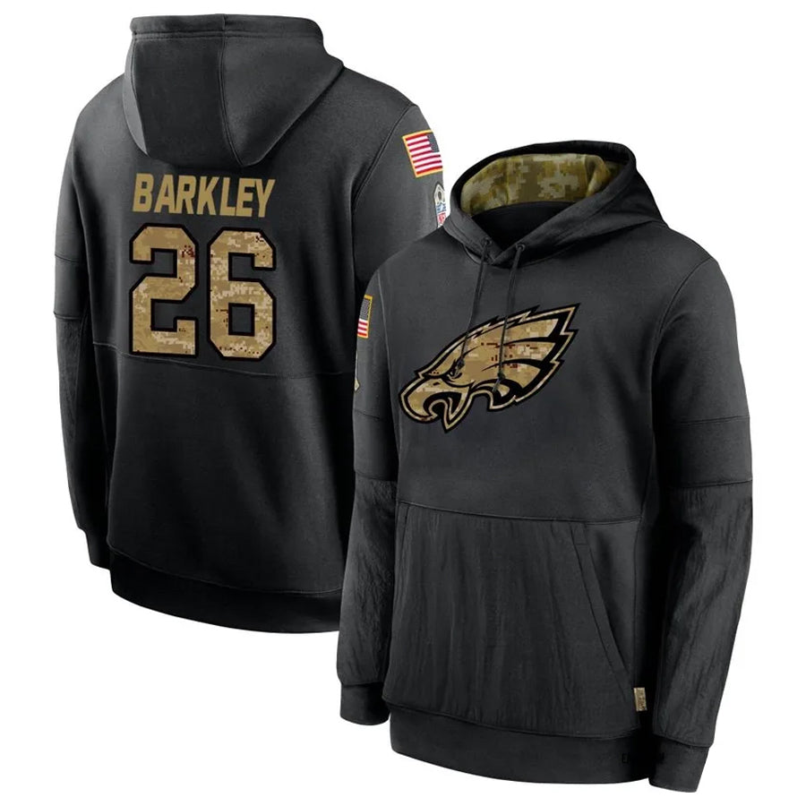 Yuxns P.Eagles #26 Saquon Barkley Player Black Salute To Service Stitched Jerseys