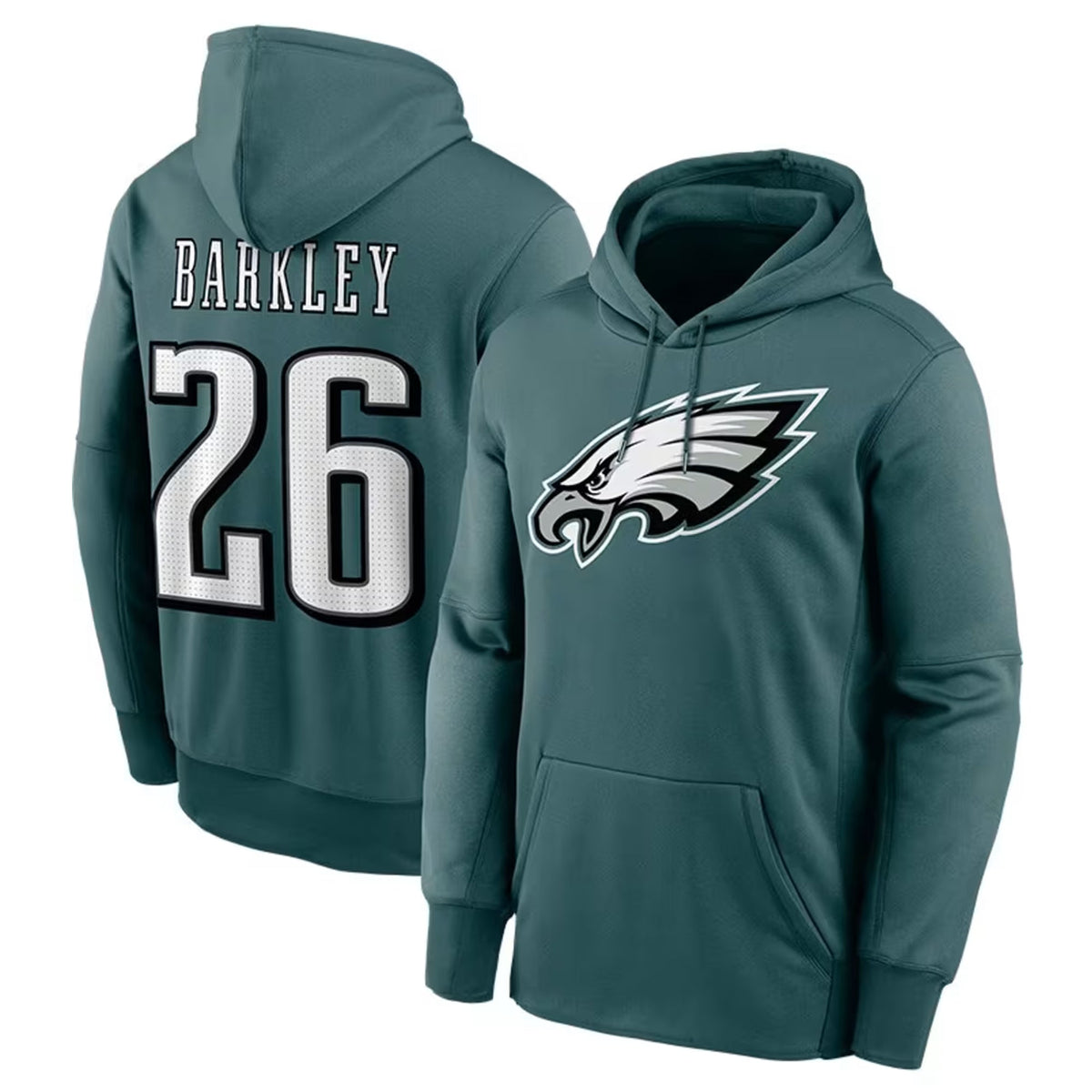 Yuxns P.Eagles #26 Saquon Barkley Player Green Pullover Hoodie Stitched Jerseys