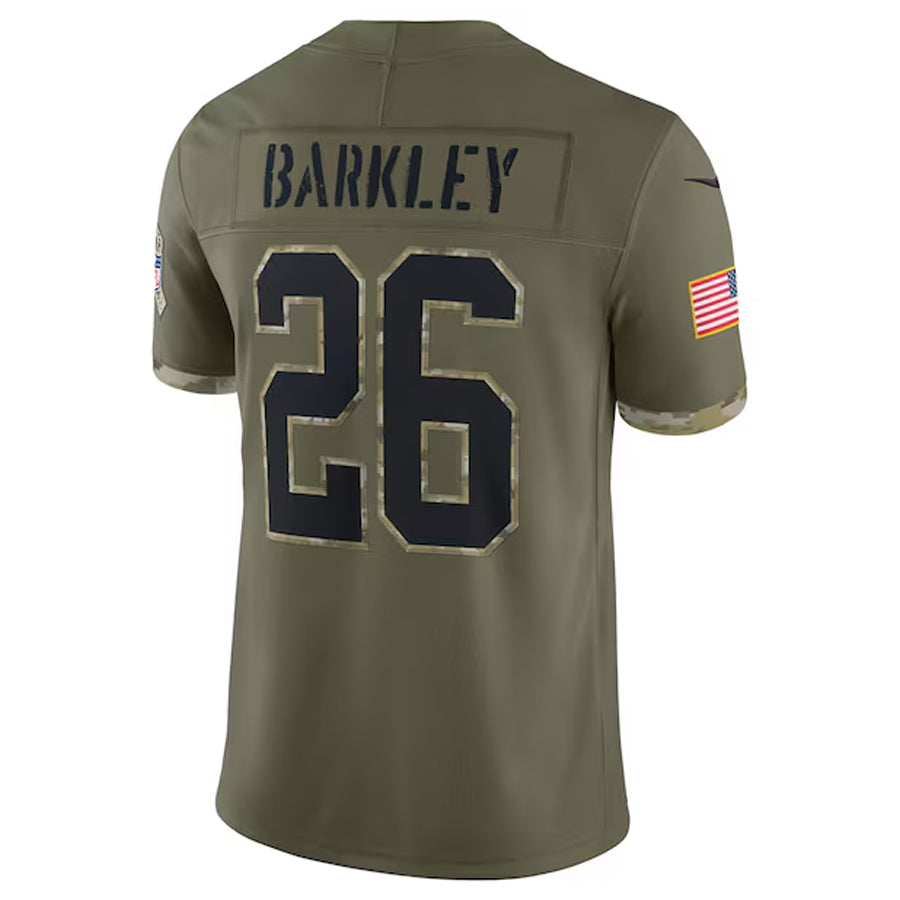 Yuxns P.Eagles #26 Saquon Barkley Player Salute To Service Olive Stitched Jerseys