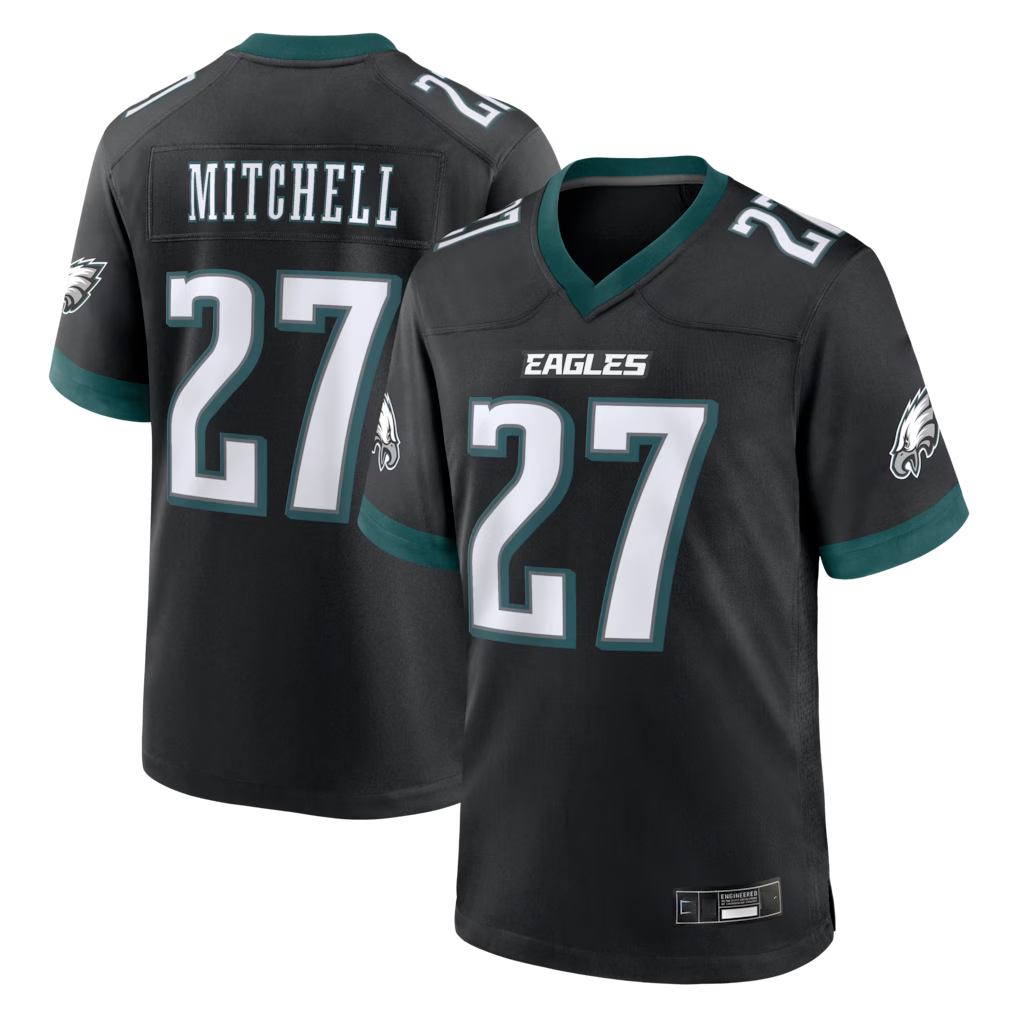 Yuxns P.Eagles #27 Quinyon Mitchell Black Alternate Game Stitched Jerseys