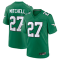 Yuxns P.Eagles #27 Quinyon Mitchell Kelly Green Alternate Game Stitched Jerseys