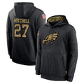 Yuxns P.Eagles #27 Quinyon Mitchell Player Black Salute to Service Hoodies Limited Game Stitched Jerseys