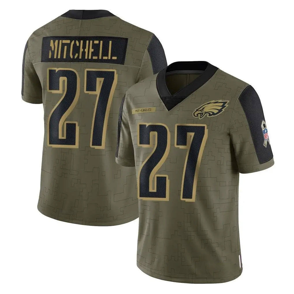 Yuxns P.Eagles #27 Quinyon Mitchell Player Olive Salute To Service Limited Game Stitched Jerseys