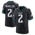 Yuxns P.Eagles #2 Riq Woolen Player Black Game Home Stitched Jerseys