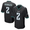 Yuxns P.Eagles #2 Riq Woolen Player Black Home Game Stitched Jerseys