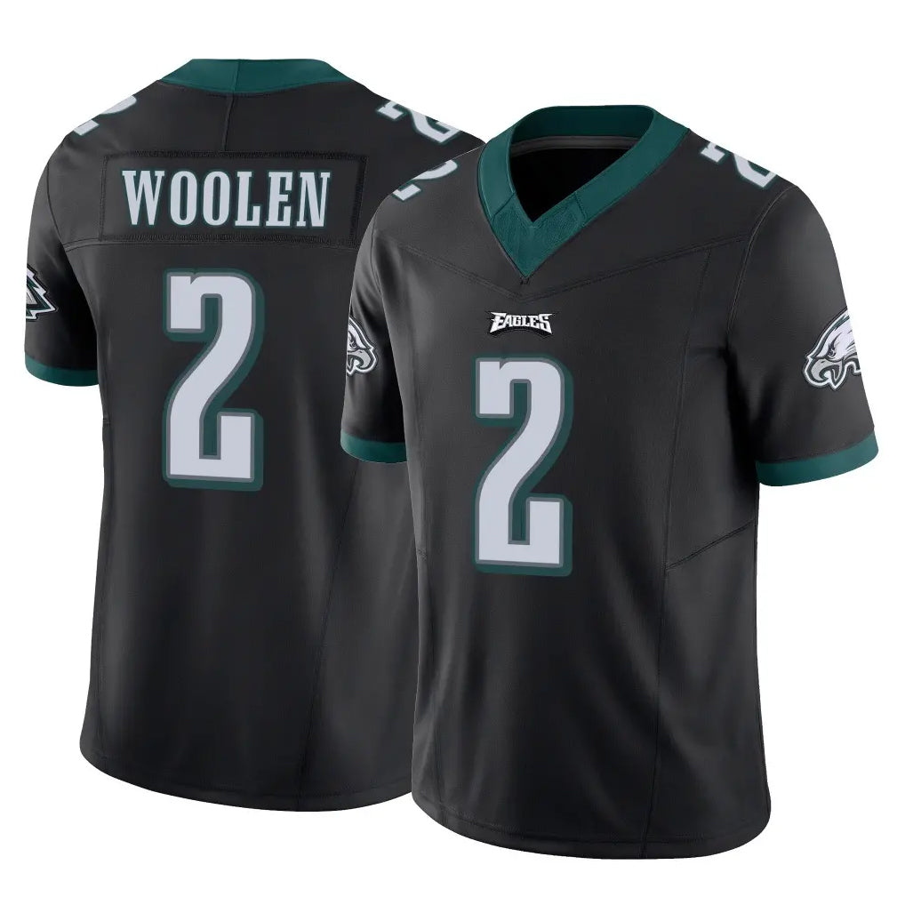Yuxns P.Eagles #2 Riq Woolen Player Black Limited Vapor F.U.S.E. Home Game Stitched Jerseys