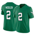 Yuxns P.Eagles #2 Riq Woolen Player Green Kelly Alternate Vapor F.U.S.E. Home Game Stitched Jerseys