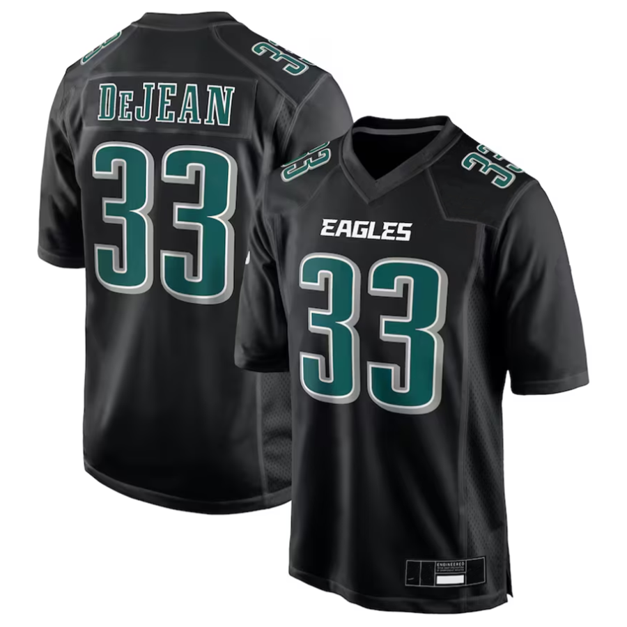 Yuxns P.Eagles #33 Cooper DeJean Player Carbon Black Super Bowl LIX Fashion Game Player Stitched Jerseys