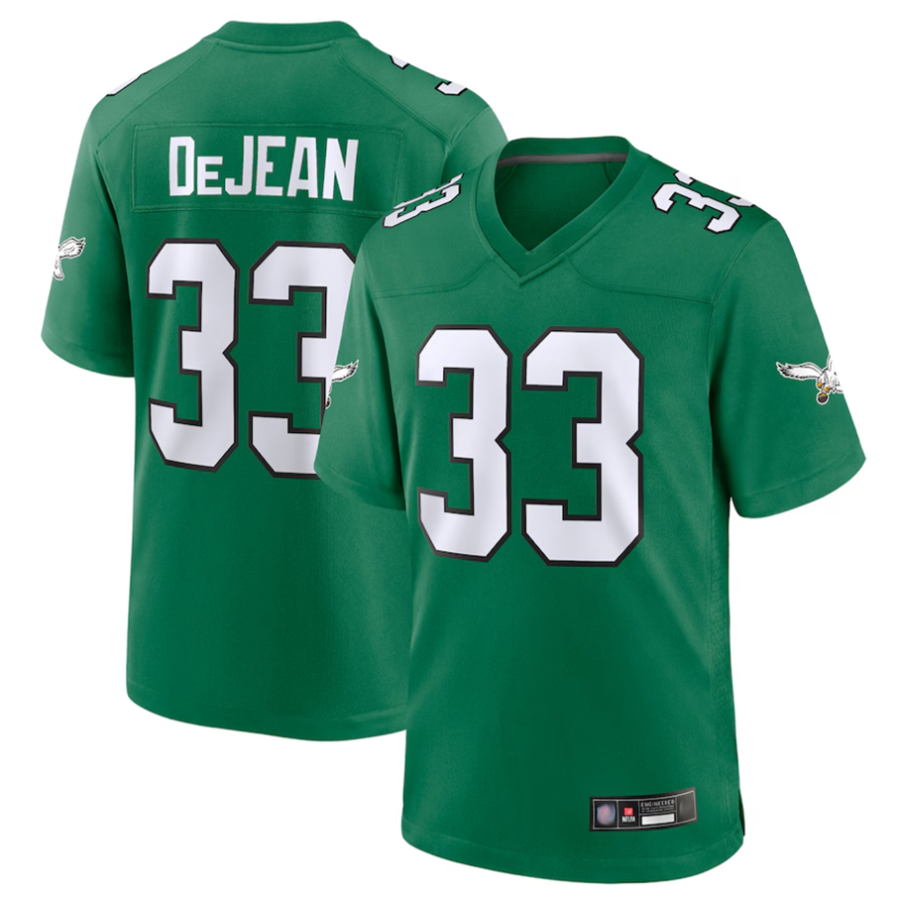 Yuxns P.Eagles #33 Cooper DeJean Player Kelly Green Replica Game Baseball Stitched Jerseys