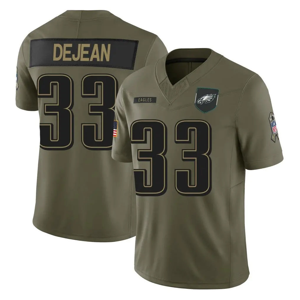 Yuxns P.Eagles #33 Cooper DeJean Player Olive 2025 Salute To Service Limited Stitched Jerseys
