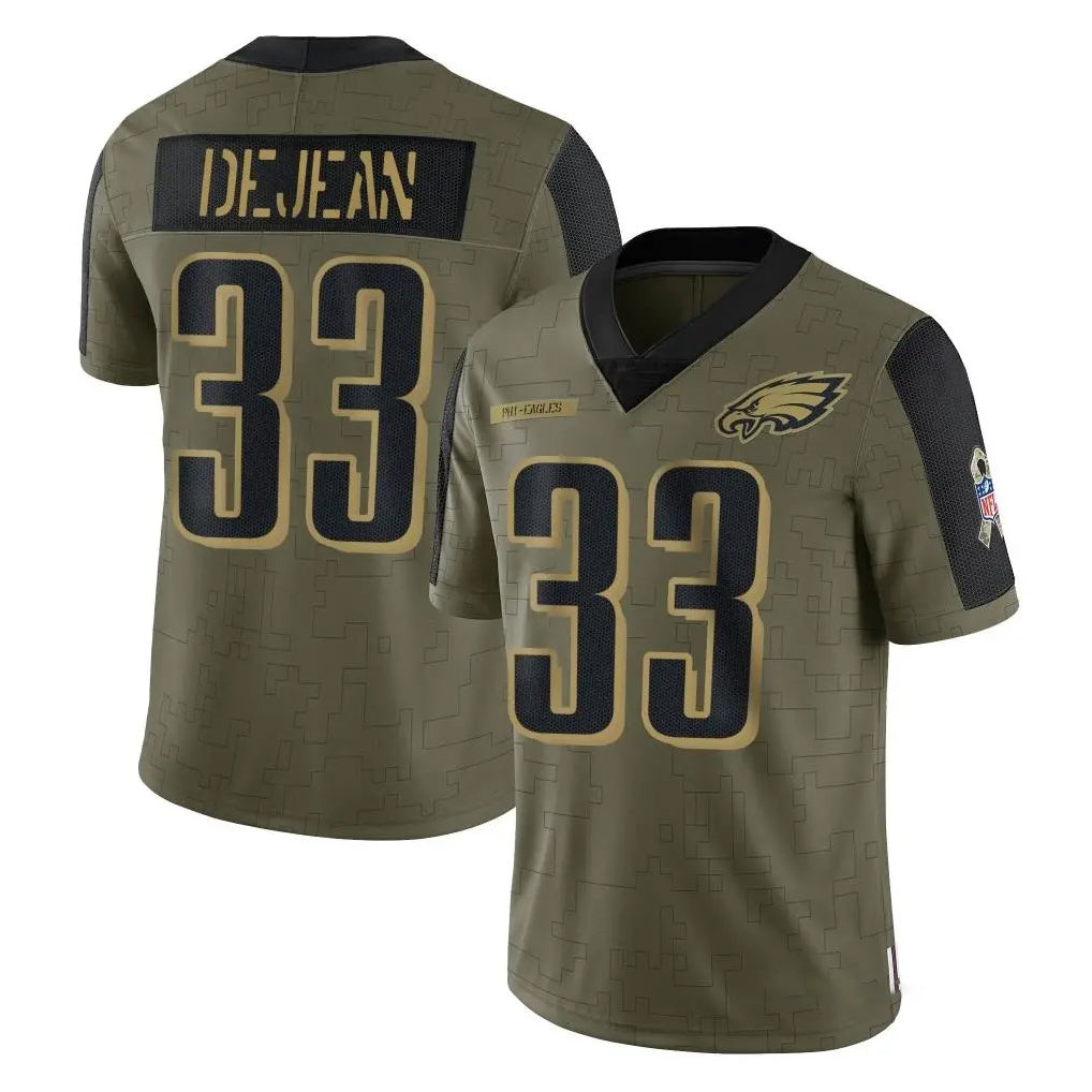 Yuxns P.Eagles #33 Cooper DeJean Player Olive Salute To Service Limited Game Stitched Jerseys