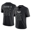 Yuxns P.Eagles #35 Michael Carter II Player Black Reflective Limited Home Game Stitched Jerseys
