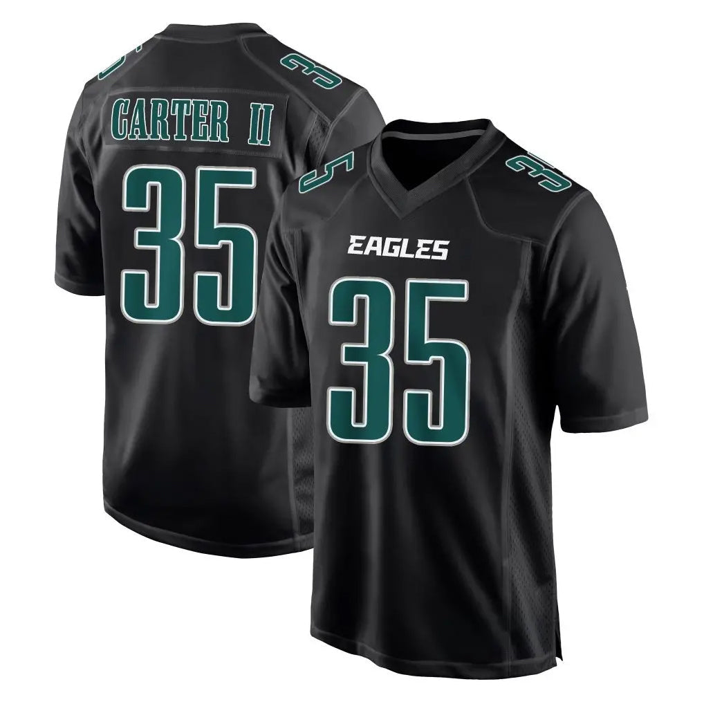 Yuxns P.Eagles #35 Michael Carter II Player Carbon Black Fashion Home Game Stitched Jerseys