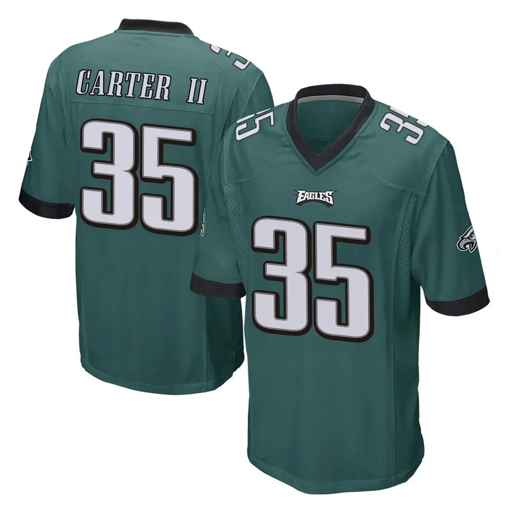 Yuxns P.Eagles #35 Michael Carter II Player Team Color Green Home Game Stitched Jerseys