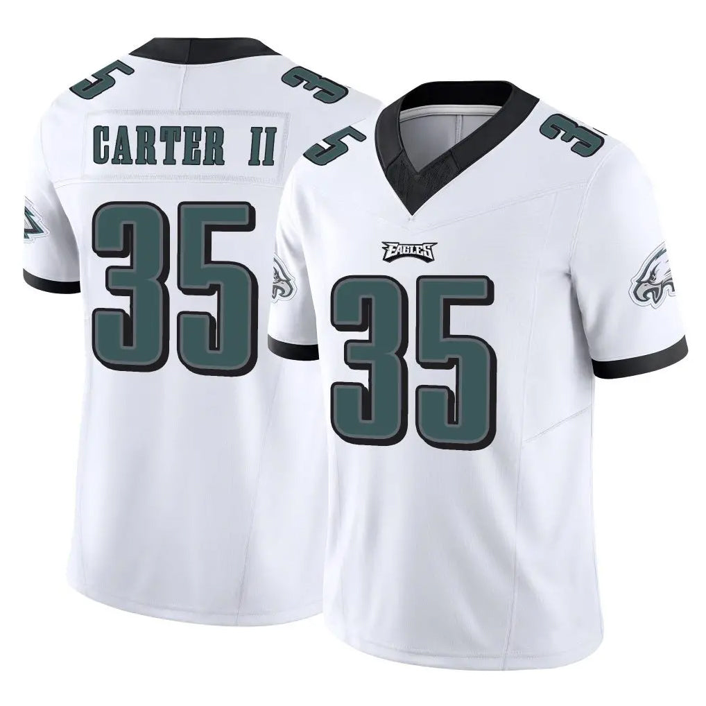 Yuxns P.Eagles #35 Michael Carter II Player White Limited Vapor F.U.S.E. Home Game Stitched Jerseys