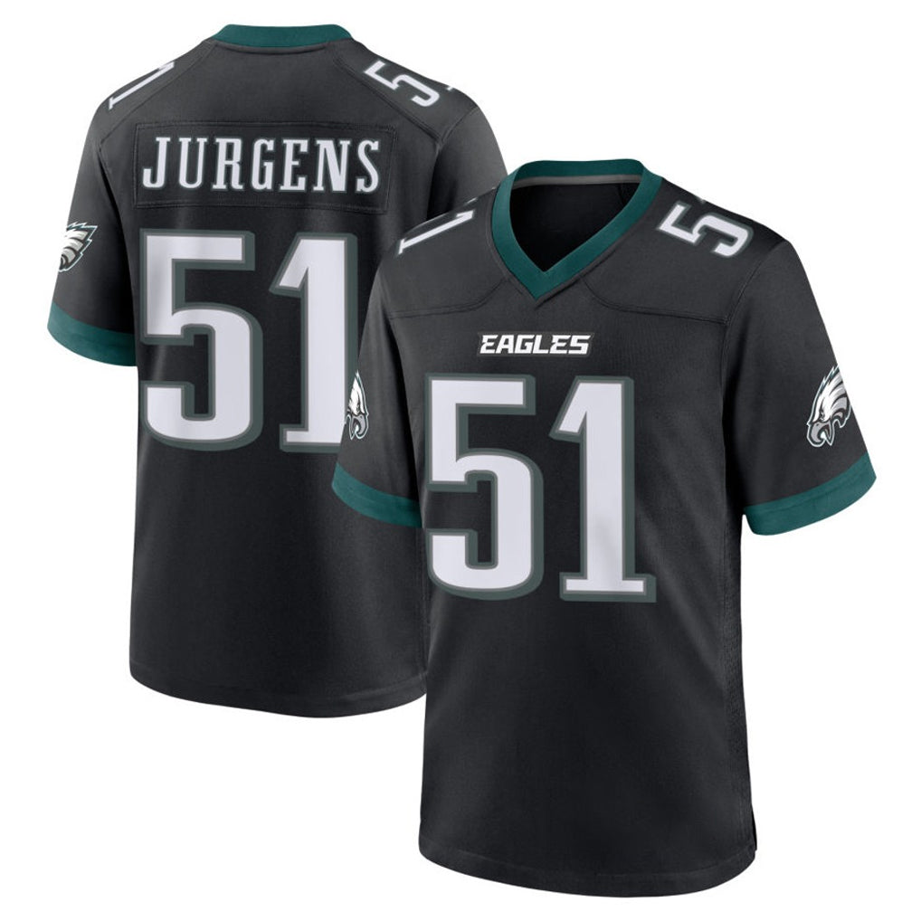 Yuxns P.Eagles #51 Cam Jurgens Player Black Game Home Stitched Jerseys