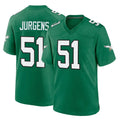 Yuxns P.Eagles #51 Cam Jurgens Player Green Kelly Alternate Home Game Stitched Jerseys