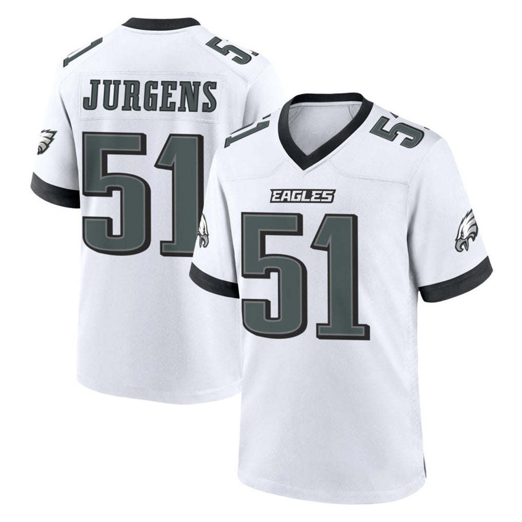 Yuxns P.Eagles #51 Cam Jurgens Player White Game Home Stitched Jerseys