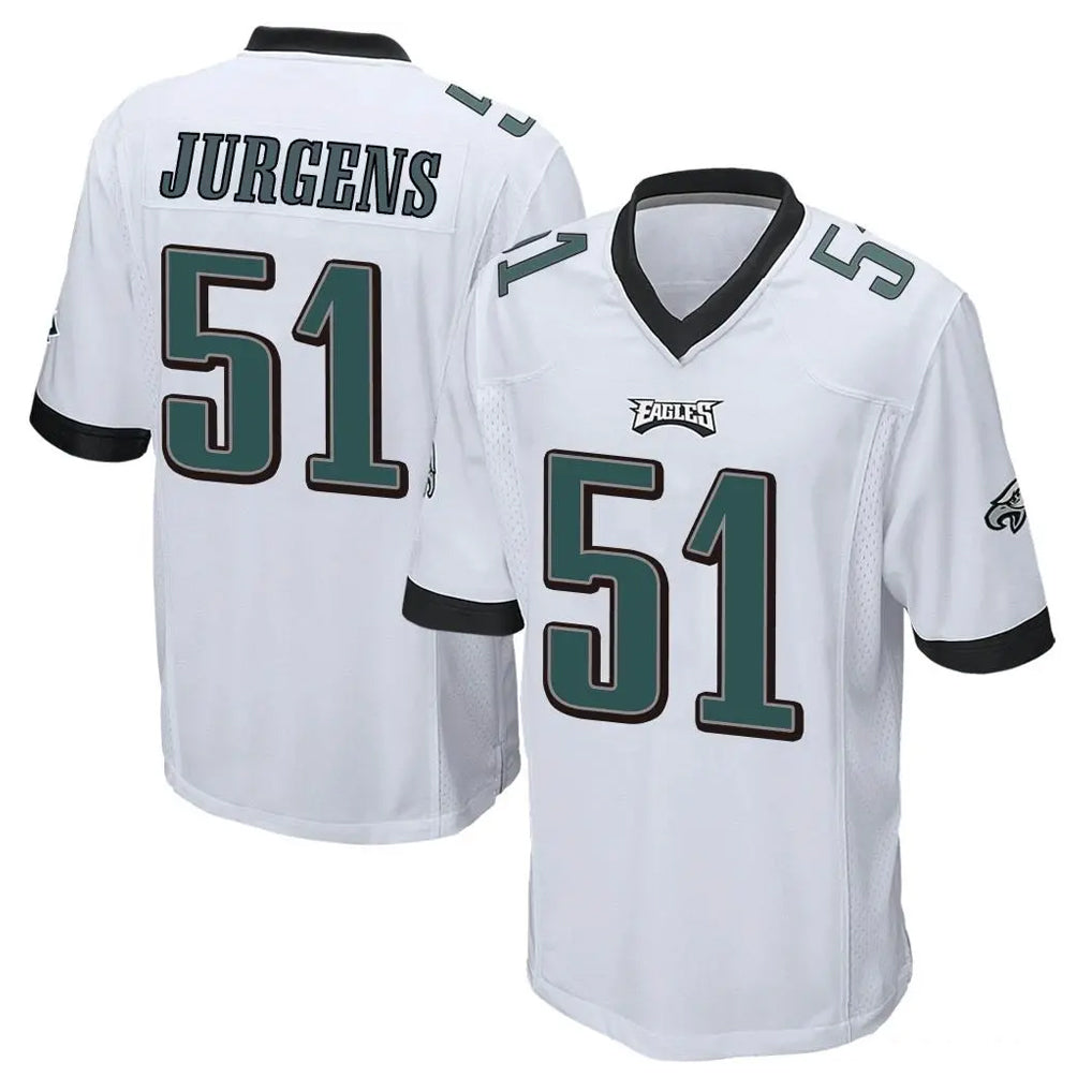 Yuxns P.Eagles #51 Cam Jurgens Player White Home Game Stitched Jerseys