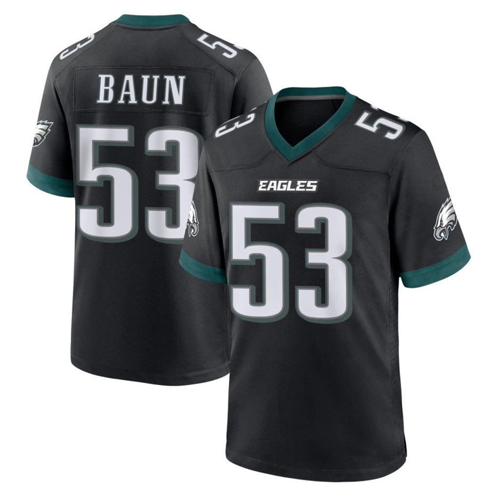 Yuxns P.Eagles #53 Zack Baun Player Black Game Home Stitched Jerseys