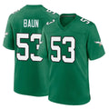 Yuxns P.Eagles #53 Zack Baun Player Green Kelly Alternate Home Game Stitched Jerseys