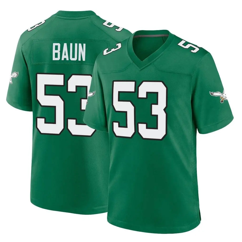 Yuxns P.Eagles #53 Zack Baun Player Green Kelly Alternate Home Game Stitched Jerseys