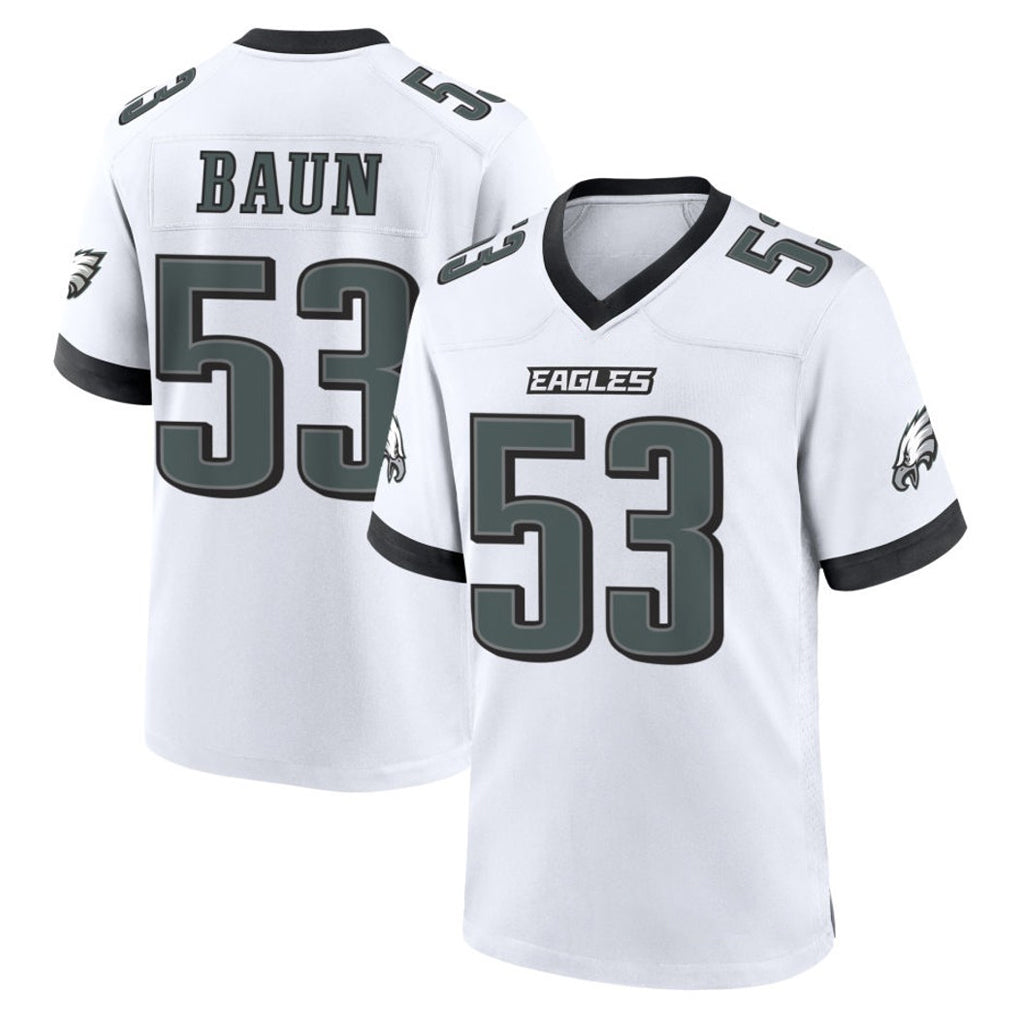 Yuxns P.Eagles #53 Zack Baun Player White Game Home Stitched Jerseys