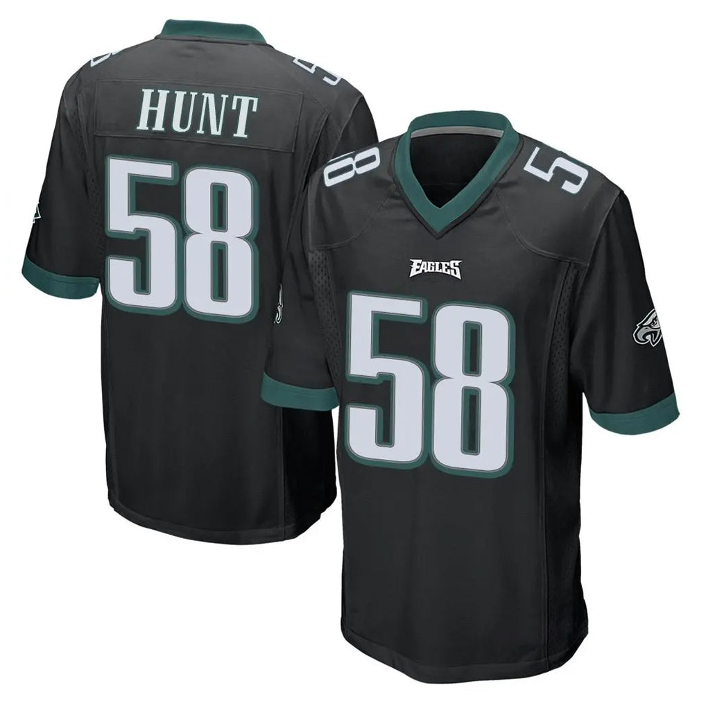 Yuxns P.Eagles #58 Jalyx Hunt Player Black Home Game Stitched Jerseys