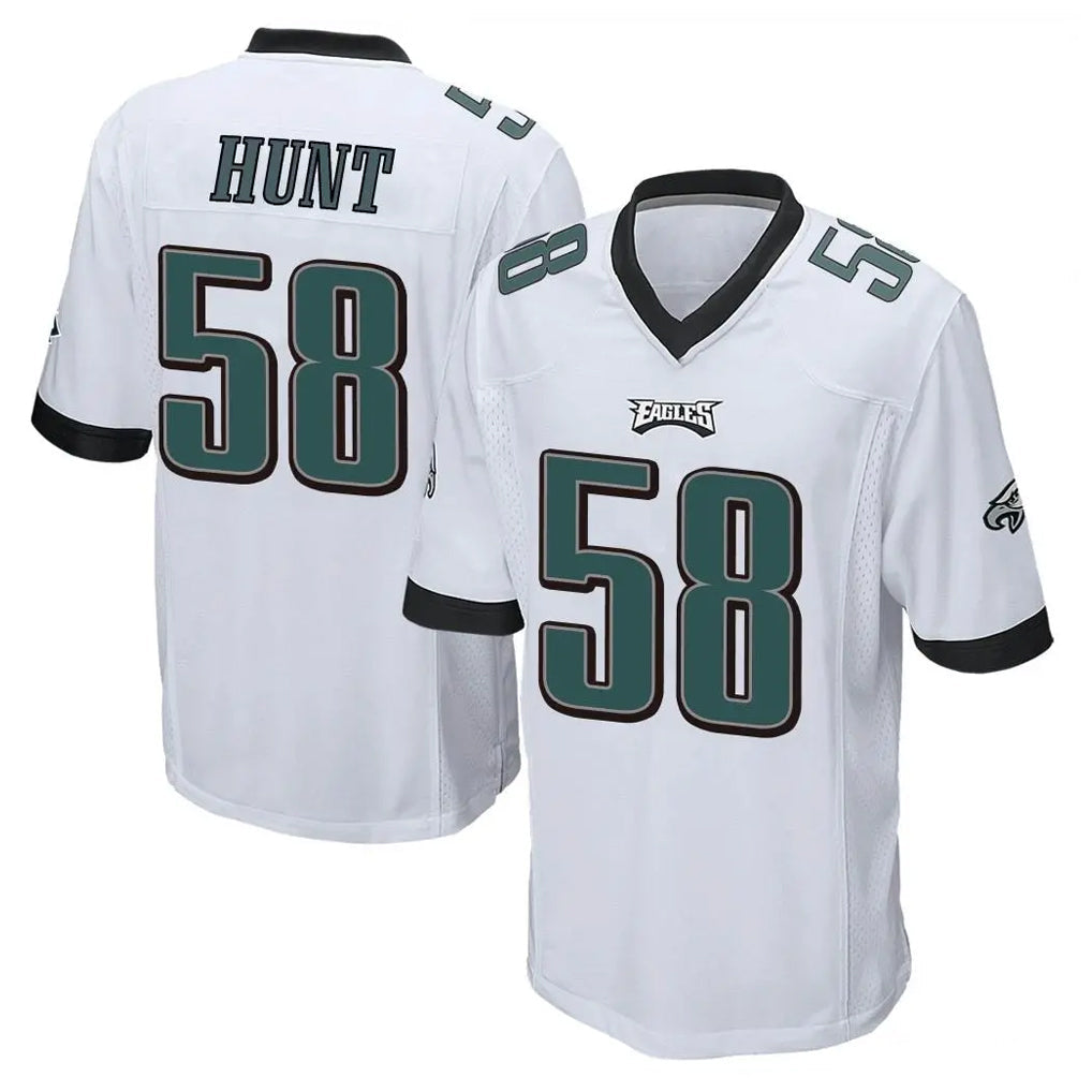 Yuxns P.Eagles #58 Jalyx Hunt Player White Home Game Stitched Jerseys