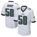 Yuxns P.Eagles #58 Jalyx Hunt Player White Home Game Stitched Jerseys