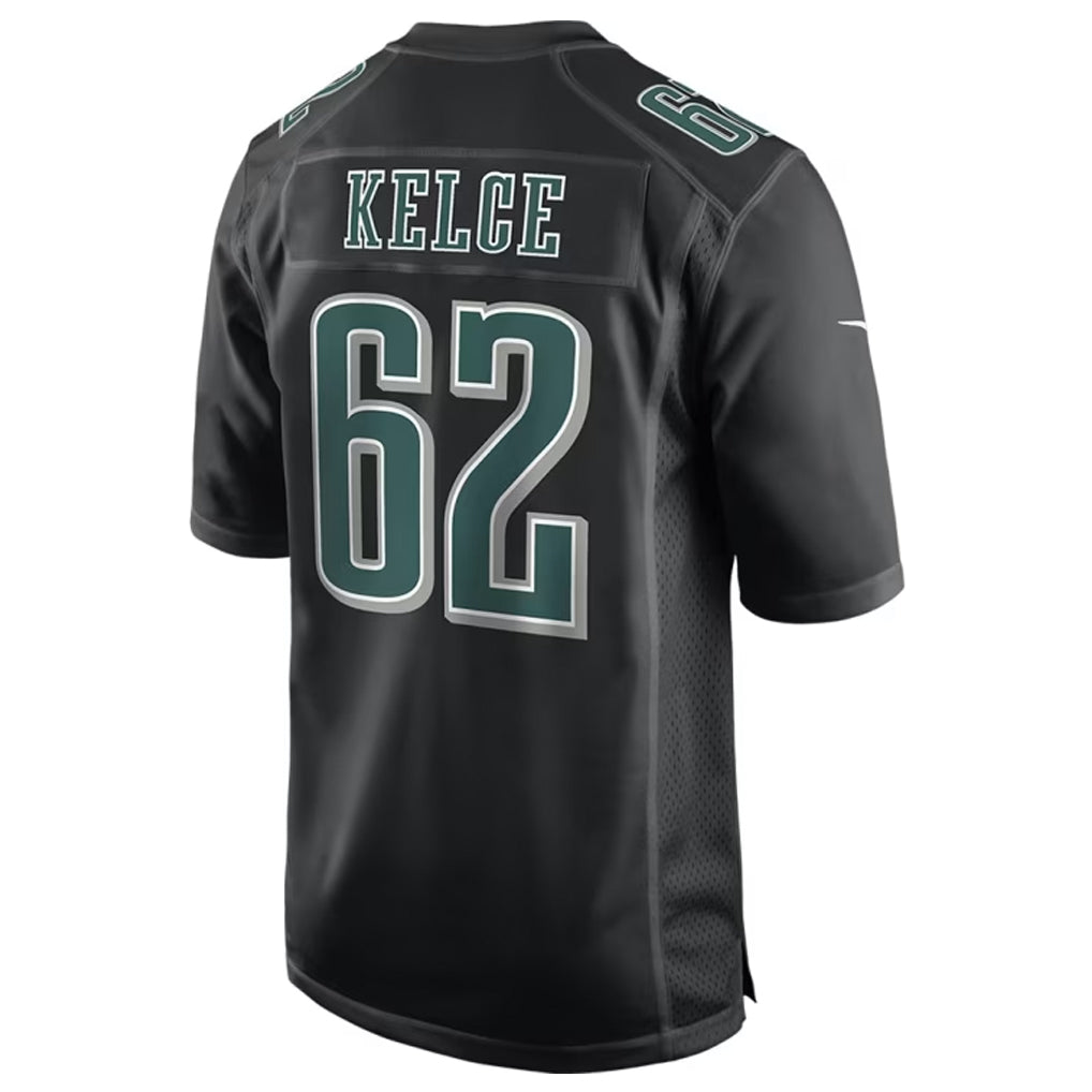 Yuxns P.Eagles #62 Jason Kelce Player Carbon Black Fashion Game Stitched Jerseys